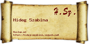 Hideg Szabina névjegykártya